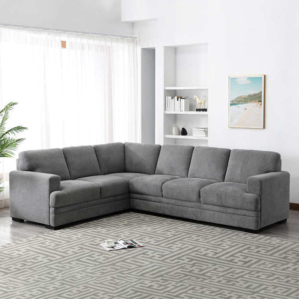 Medford Modern 2-piece Grey Fabric Sectional