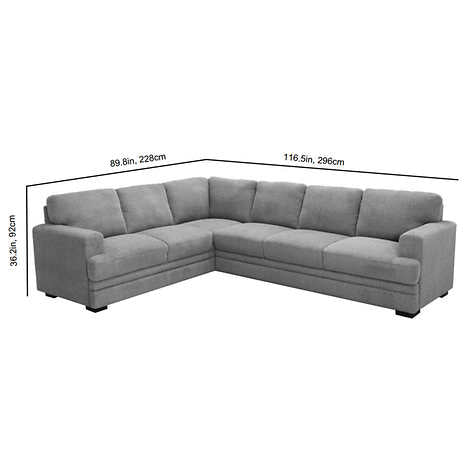 Medford Modern 2-piece Grey Fabric Sectional