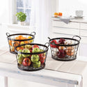 Mesa 3-tier Wrought Iron Market Baskets with Stand and Removable Baskets