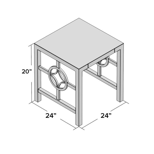 Millerton Glass Top End Table Deep Bronze