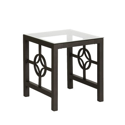Millerton Glass Top End Table Deep Bronze