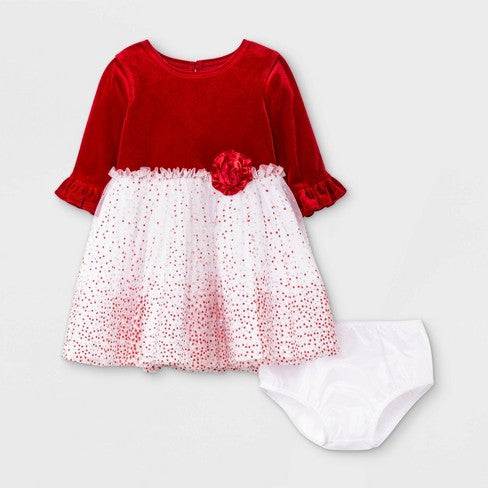 Cat & Jack Girls 3/4 Sleeve Shine Crochet Sweater (0 to 3 months)