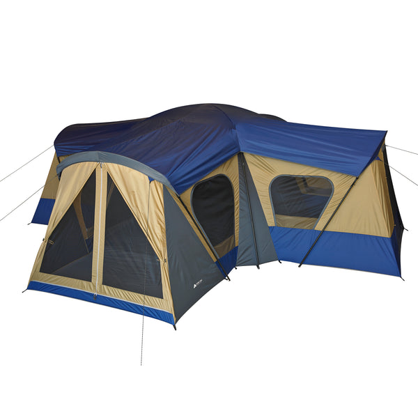 tent with separate rooms Ozark Trail 14-Person 4-Room Base Camp Tent, with 4 Separate Entrances