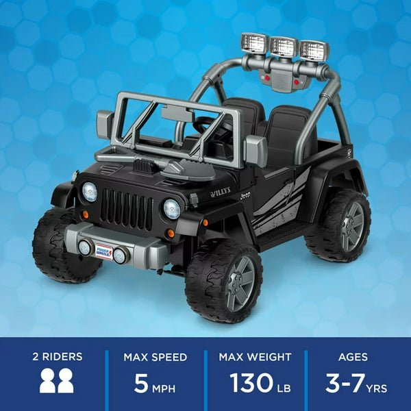 Power Wheels Jeep Wrangler Willys Black Ride On