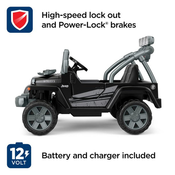 Power Wheels Jeep Wrangler Willys Black Ride On