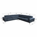 Quinton Top Grain Leather Sectional with Adjustable Headrests