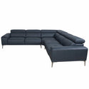 Quinton Top Grain Leather Sectional with Adjustable Headrests