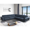 Quinton Top Grain Leather Sectional with Adjustable Headrests