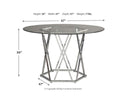 Signature Design By Ashley - Madanere Round Dining Room Table - Contemporary Style - Chrome Finish