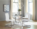 Signature Design By Ashley - Madanere Round Dining Room Table - Contemporary Style - Chrome Finish