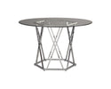 Signature Design By Ashley - Madanere Round Dining Room Table - Contemporary Style - Chrome Finish