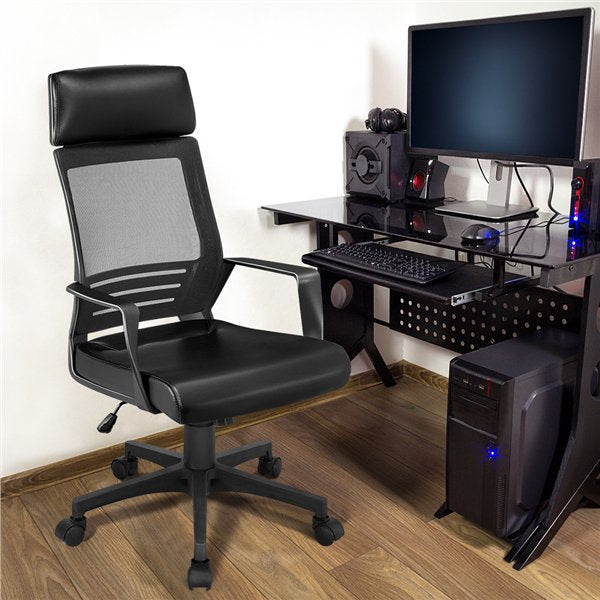 SmileMart Adjustable Ergonomic Mesh Office Chair Swivel , Black
