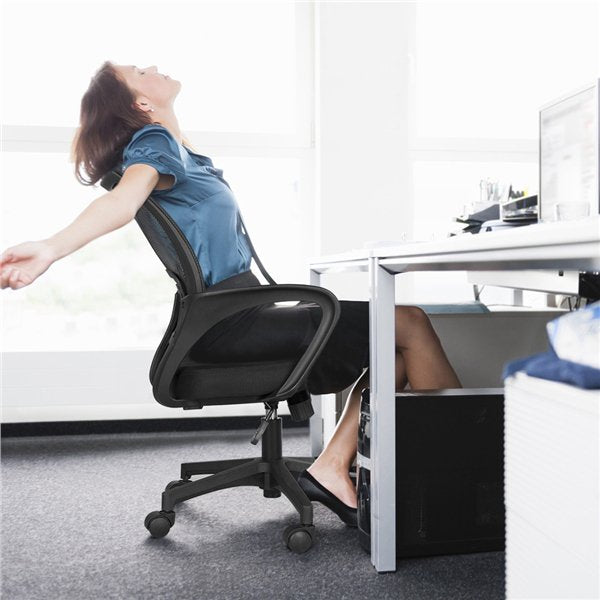 Smilemart Adjustable Mid Back Mesh Swivel Office Chair with Armrests, Black