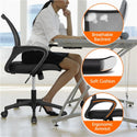 Smilemart Adjustable Mid Back Mesh Swivel Office Chair with Armrests, Black