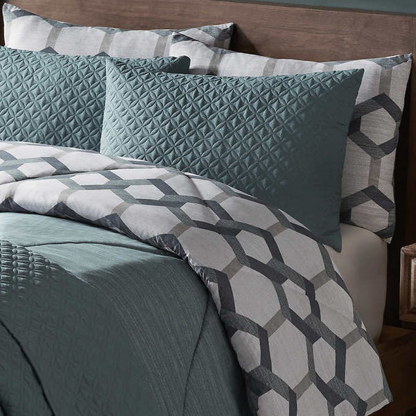 Style Decor 6-piece Comforter and Coverlet Set - Freemont Slate Blue