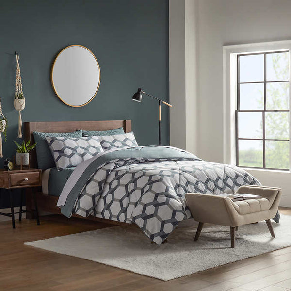 Style Decor 6-piece Comforter and Coverlet Set - Freemont Slate Blue