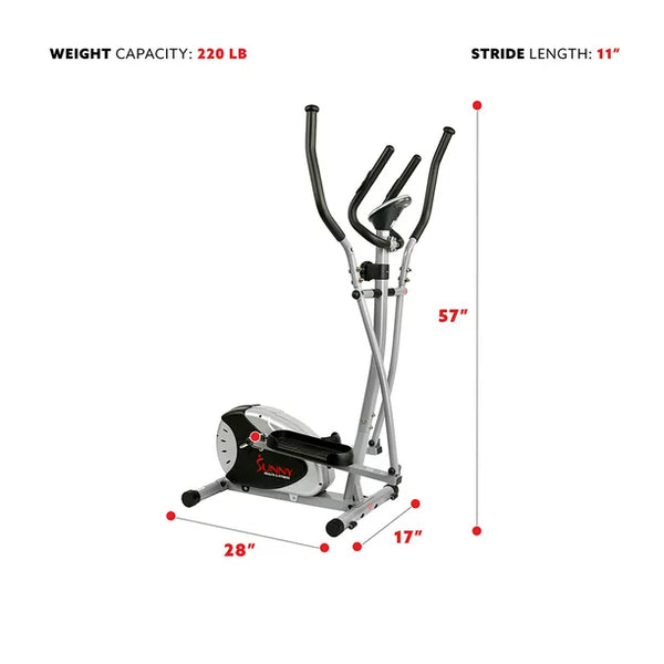 Sunny Health Fitness Magnetic Elliptical Bike Cross Trainer Machine Stepper