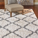 Thomasville Marketplace Luxury Trellis Shag Rugs, Cream 5'3