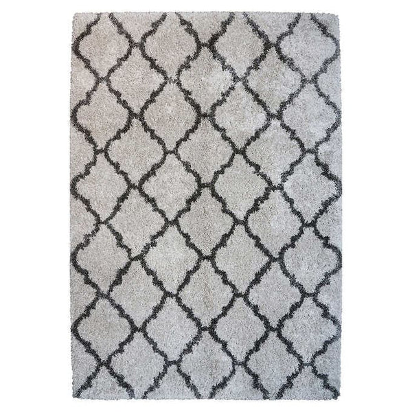Thomasville Marketplace Luxury Trellis Shag Rugs, Cream 5'3