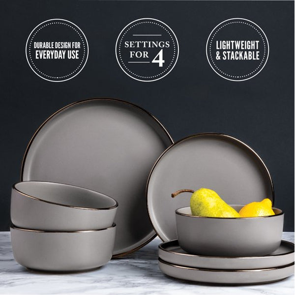 Thyme & Table Dinnerware Ava Stoneware 12 Piece Set