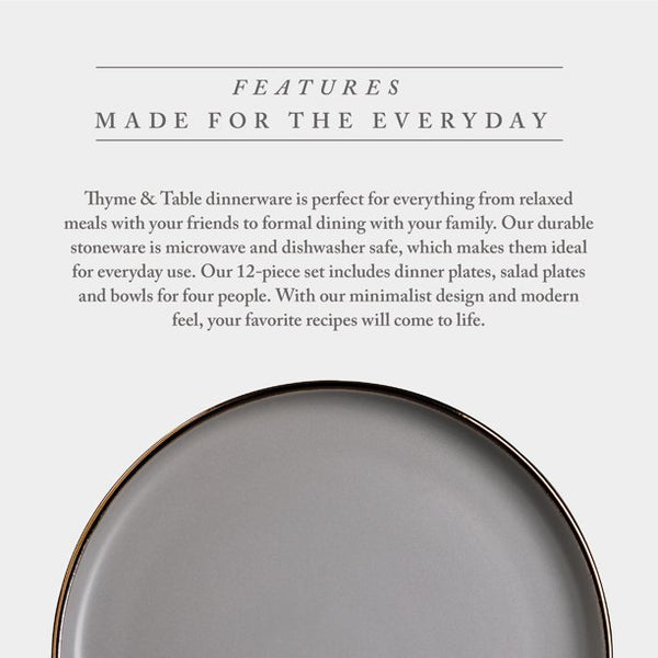 Thyme & Table Dinnerware Ava Stoneware 12 Piece Set