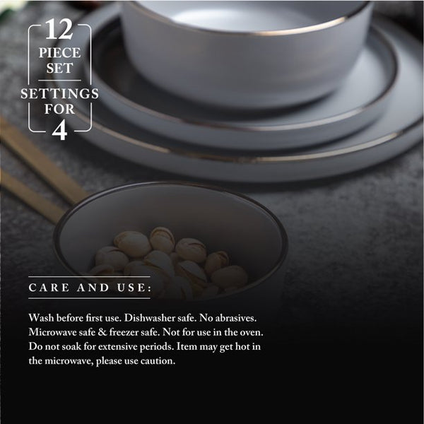 Thyme & Table Dinnerware Ava Stoneware 12 Piece Set