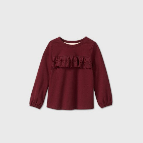Toddler Girls' Eyelet Long Sleeve Blouse - Cat & Jack™ (12/18 months / 2/5 years)