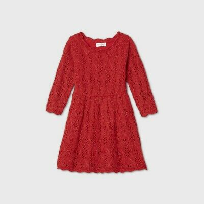 Toddler knit dress red (5)