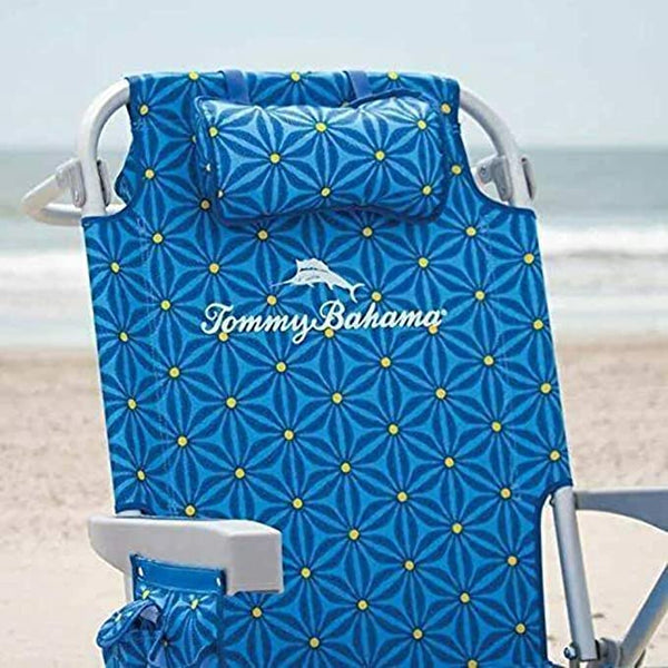Backpack Cooler Chair with Storage Pouch and Towel Bar, Blue