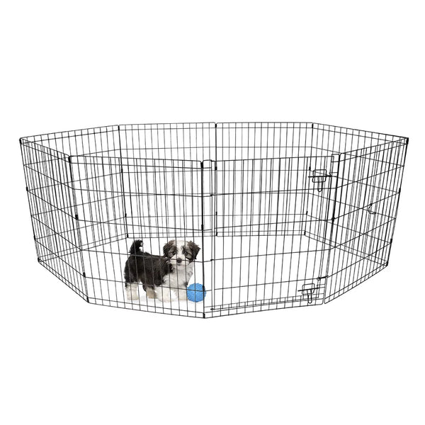 Vibrant Life, 8-Panel Pet Exercise Play Pen with Door, 24