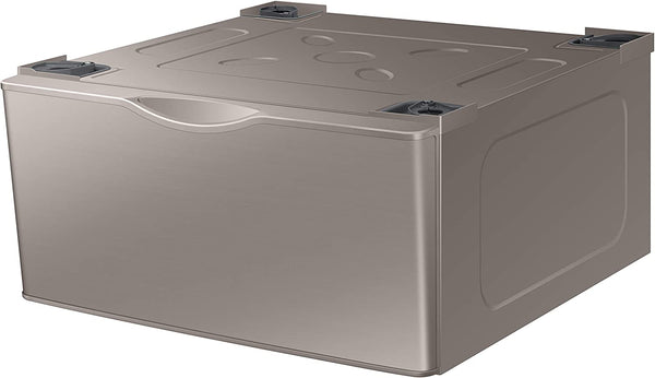SAMSUNG 27-Inch WasSamsung Pedestal Stand w/ Pull Out Laundry Storage Drawer, Stainless Steel, WE402NC Champagne