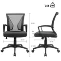 Walnew Mid Back Office Chair Adjustable Mesh Desk Chair Swivel Computer Ergonomic Chair with Armrest, Black