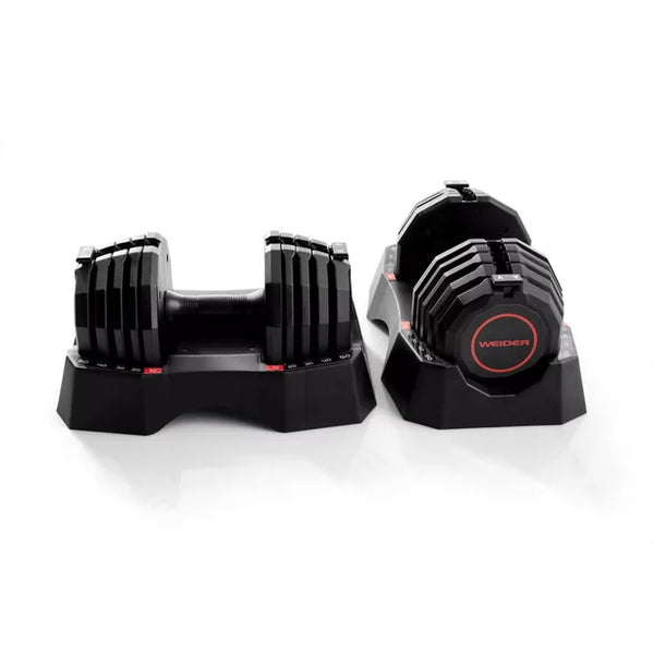 Weider Select-a-Weight 50 lb. Adjustable Dumbbell Set and Storage Tray, Sold as Pair