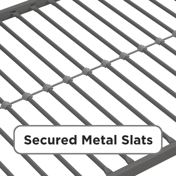 YourZone Kids' Twin Metal Platform Bed, Silver
