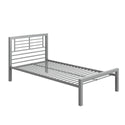 YourZone Kids' Twin Metal Platform Bed, Silver