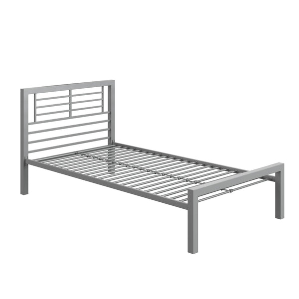 YourZone Kids' Twin Metal Platform Bed, Silver