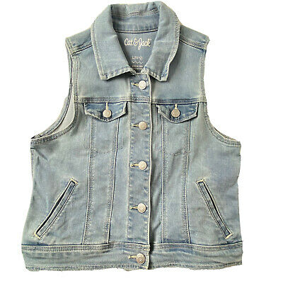 Girl's Denim Vest Light Blue Wash (10-12)