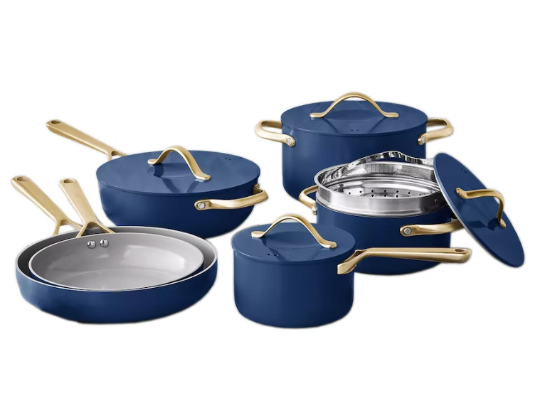 Member's Mark 11Piece Modern Ceramic Cookware Set Navy US2DK