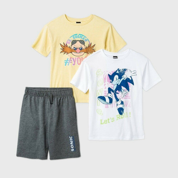 Boy's Sonic The Hedgehog 3pc Jogger Shorts Set