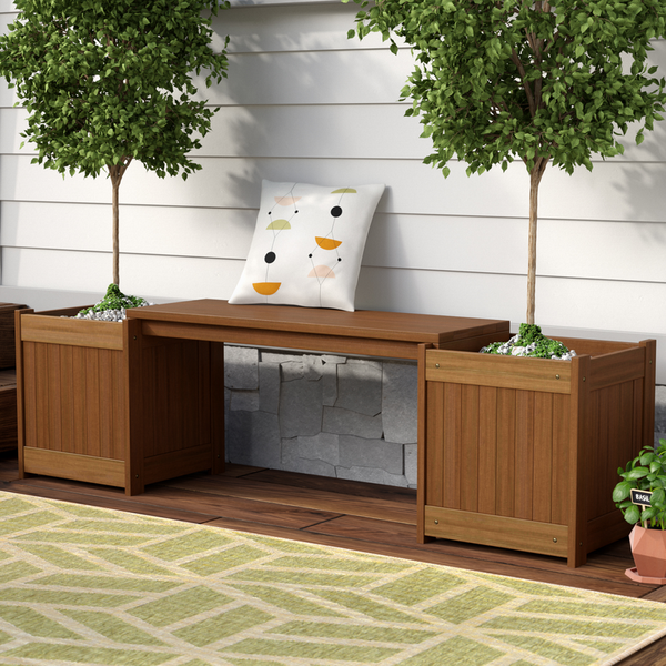 Fallah Wooden Planter Bench